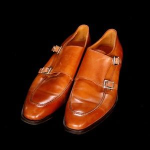 Sacks Fifth Avenue Mens Side Buckle Leather Dress Shoes (Made In Italy) 9M